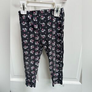 Quiltex 2T Girls Black Floral Stretch Leggings Pants